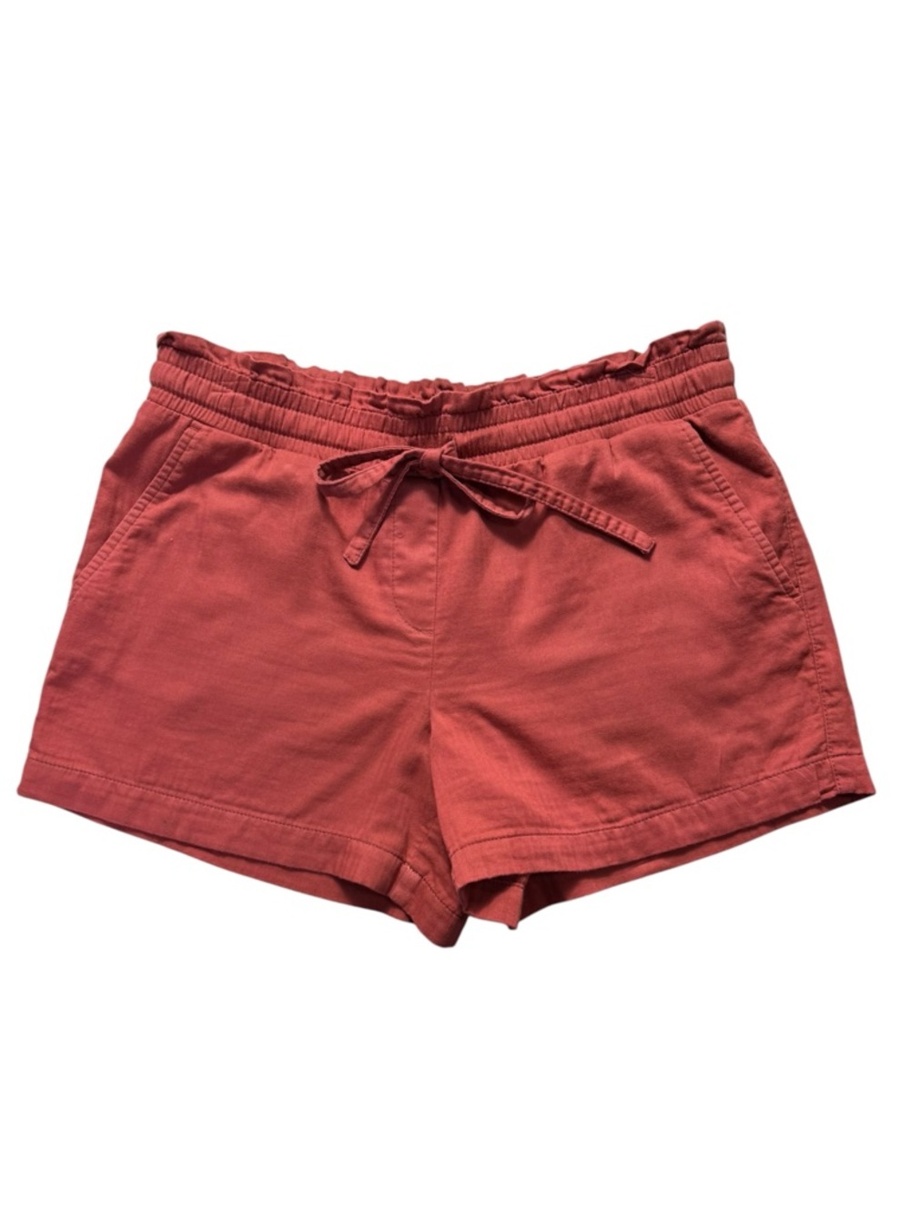 LOFT Outlet Rust Orange Drawstring Elastic Waist Shorts Women’s Size M Pockets